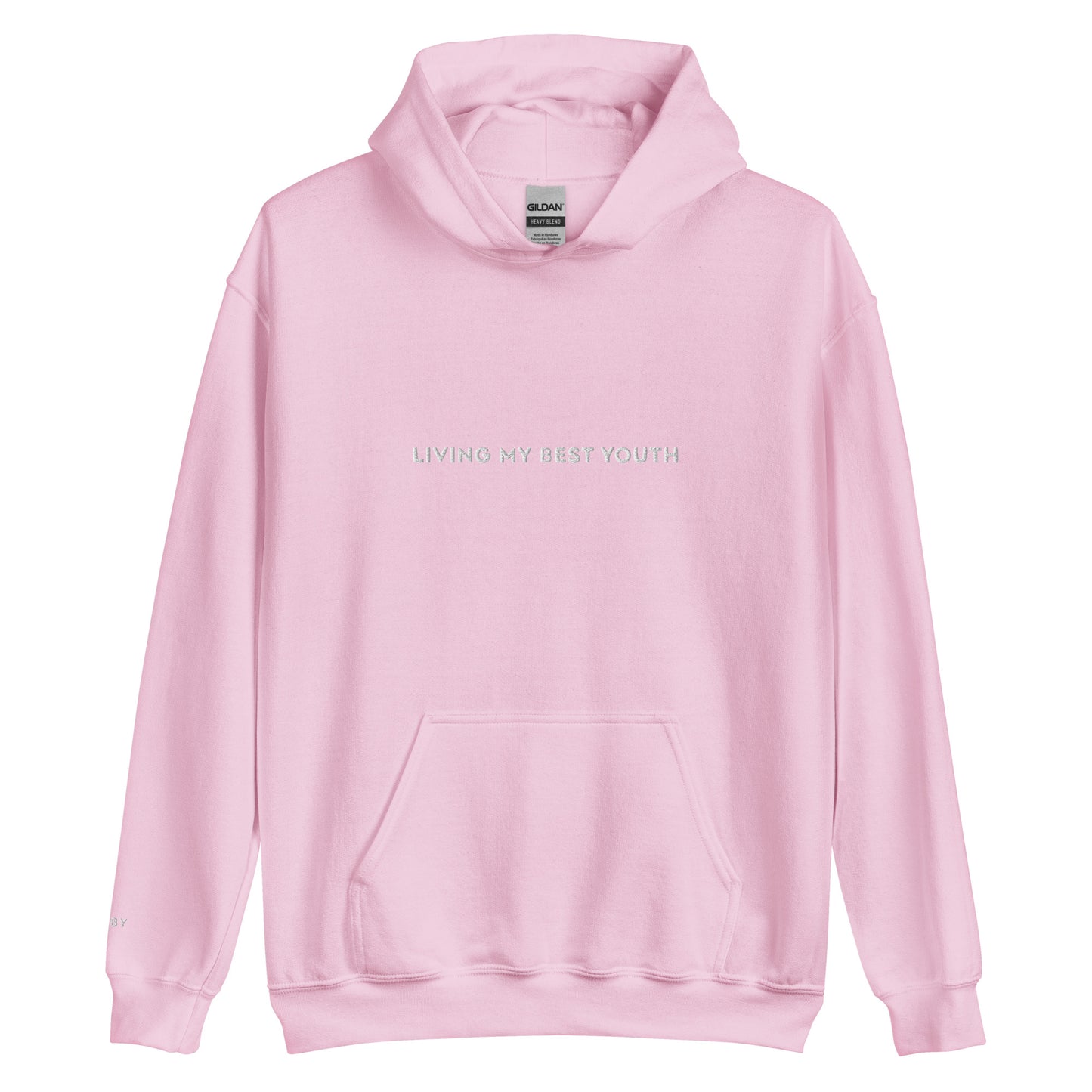 LIVING MY BEST YOUTH HOODIE - White Font
