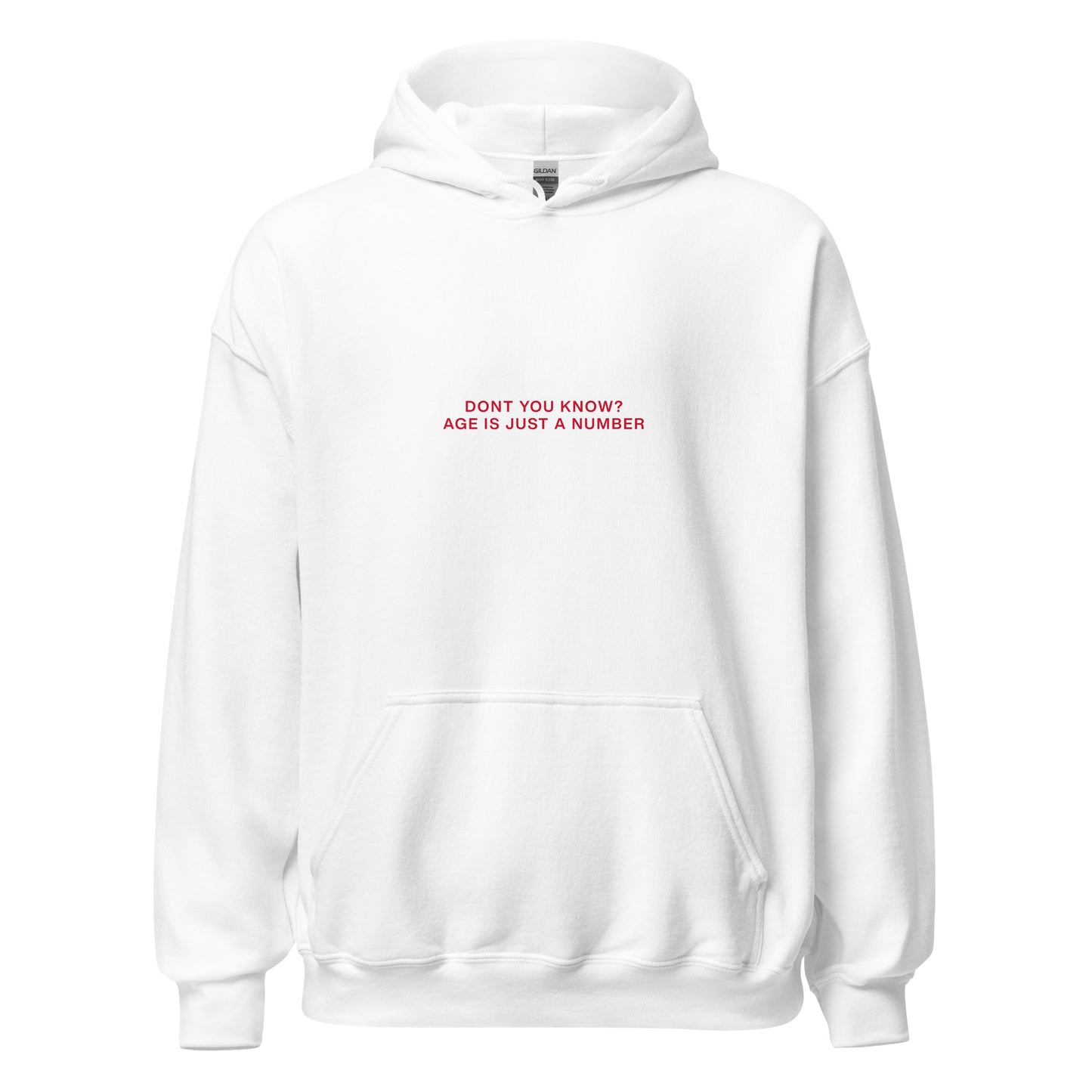 AGE IS JUST A NUMBER HOODIE - Red Font