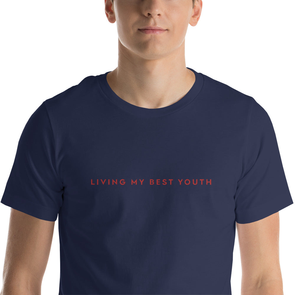 LIVING MY BEST YOUTH TEE - Red Font