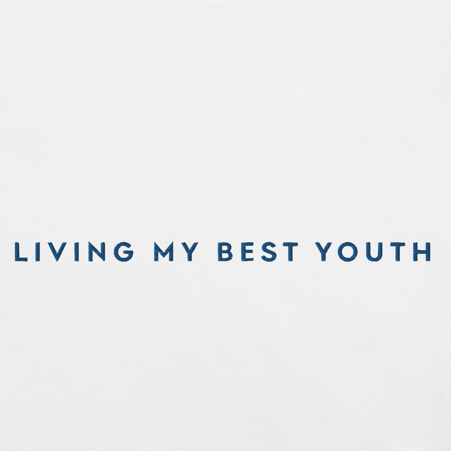 LIVING MY BEST YOUTH TEE - Blue Font