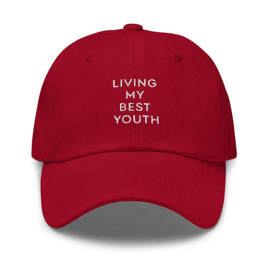 LIVING MY BEST YOUTH HAT - White Font