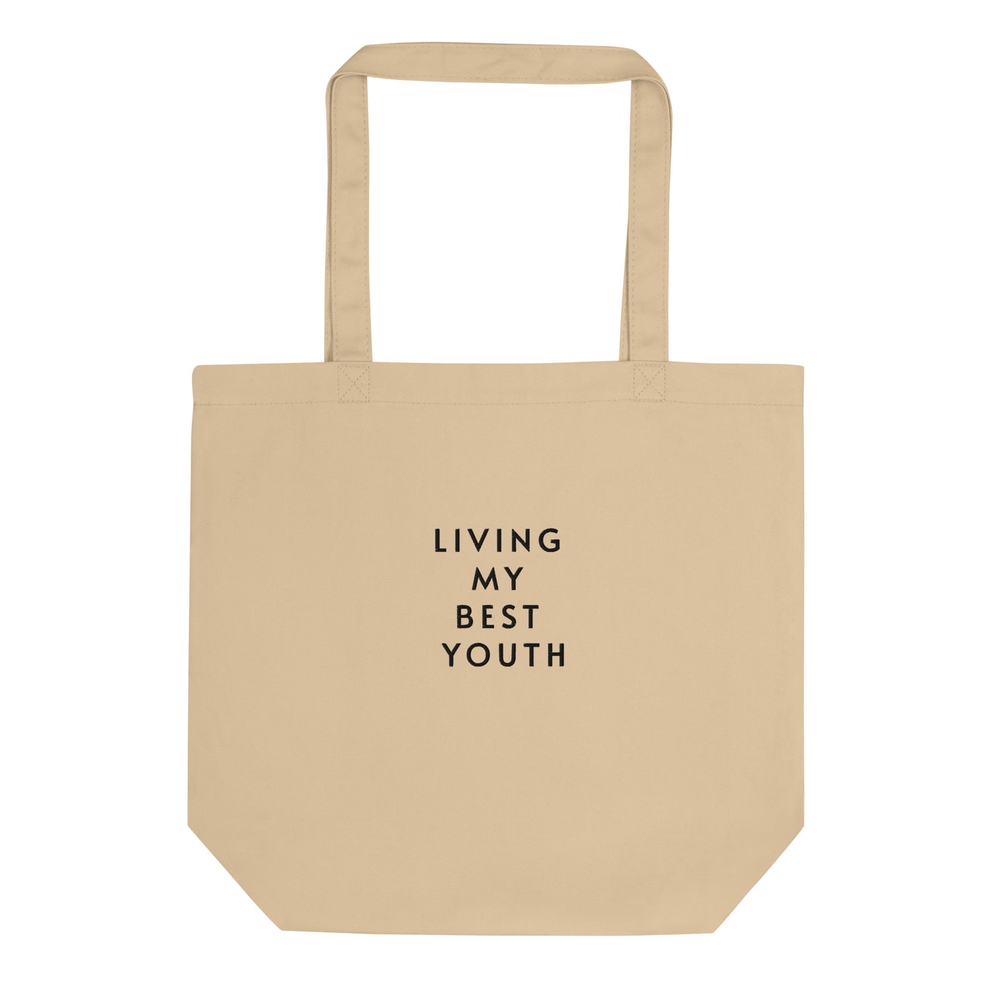 LIVING MY BEST YOUTH - Tan Medium Daily Tote Bag