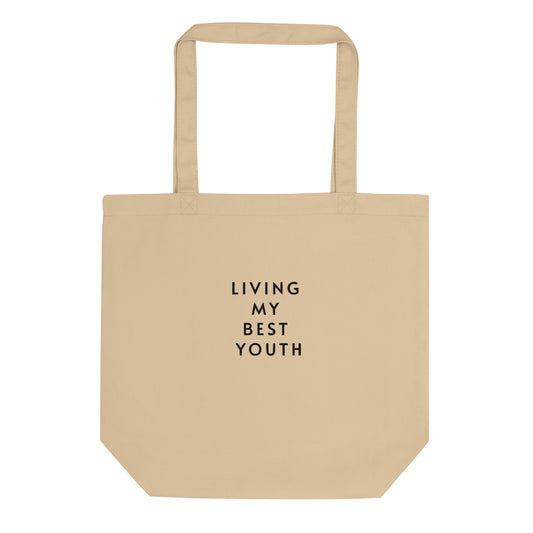LIVING MY BEST YOUTH - Tan Medium Daily Tote Bag