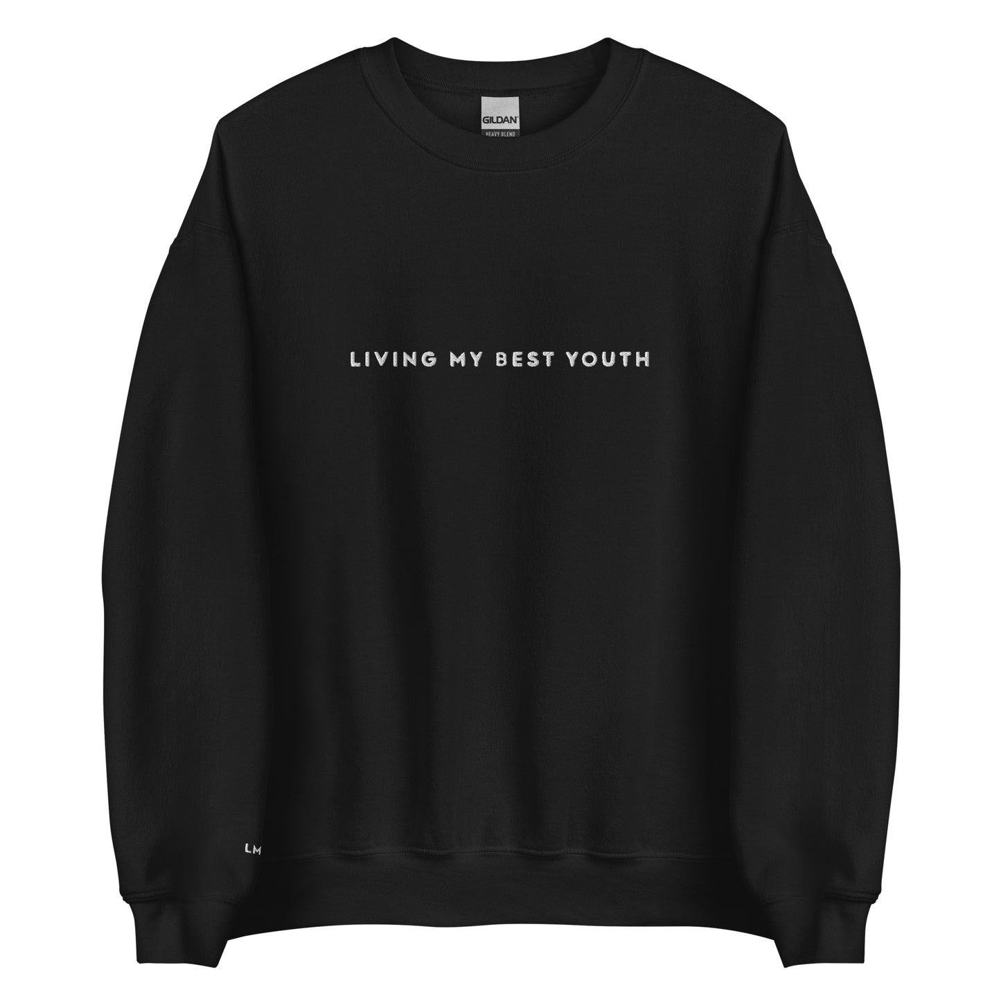 LIVING MY BEST YOUTH CREWNECK - White Font