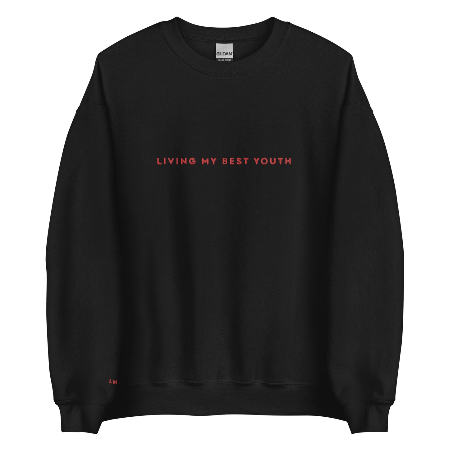 LIVING MY BEST YOUTH CREWNECK - Red Font