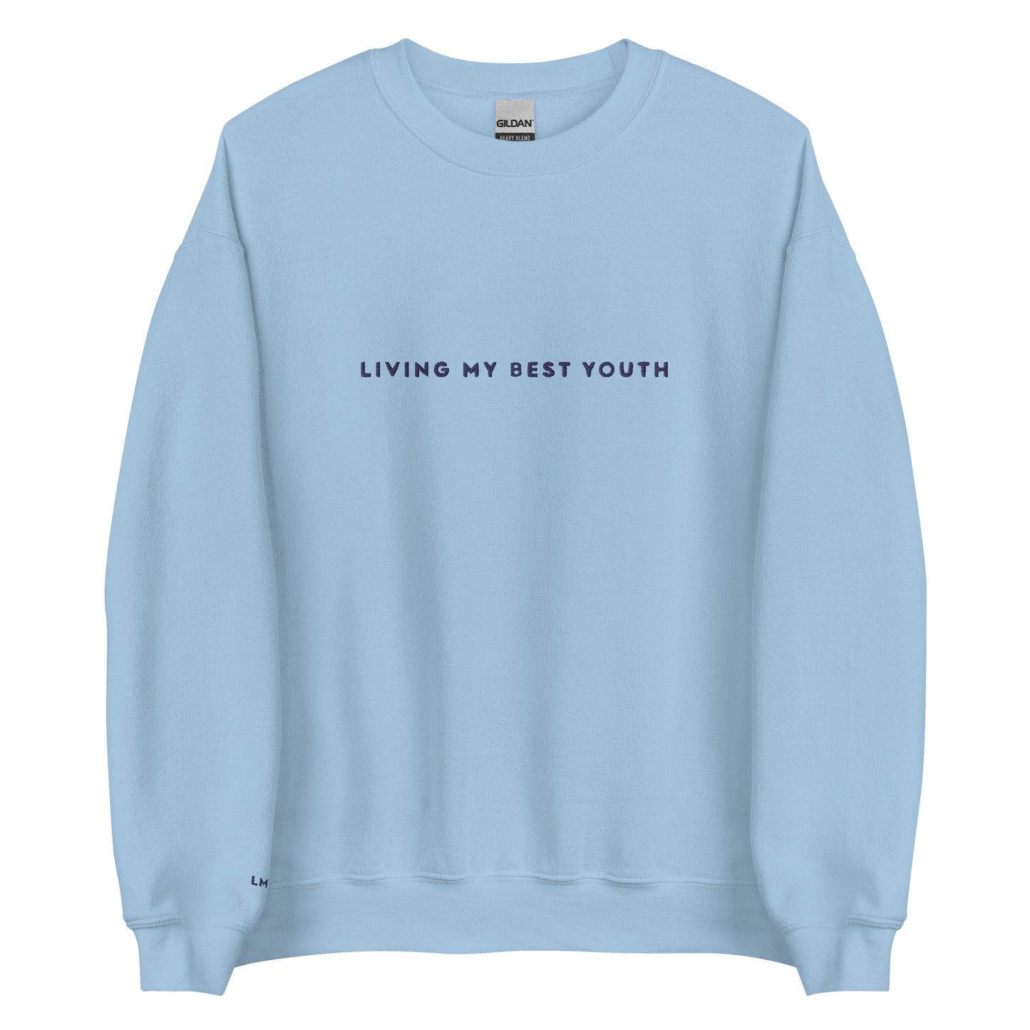 LIVING MY BEST YOUTH CREWNECK - Navy Font