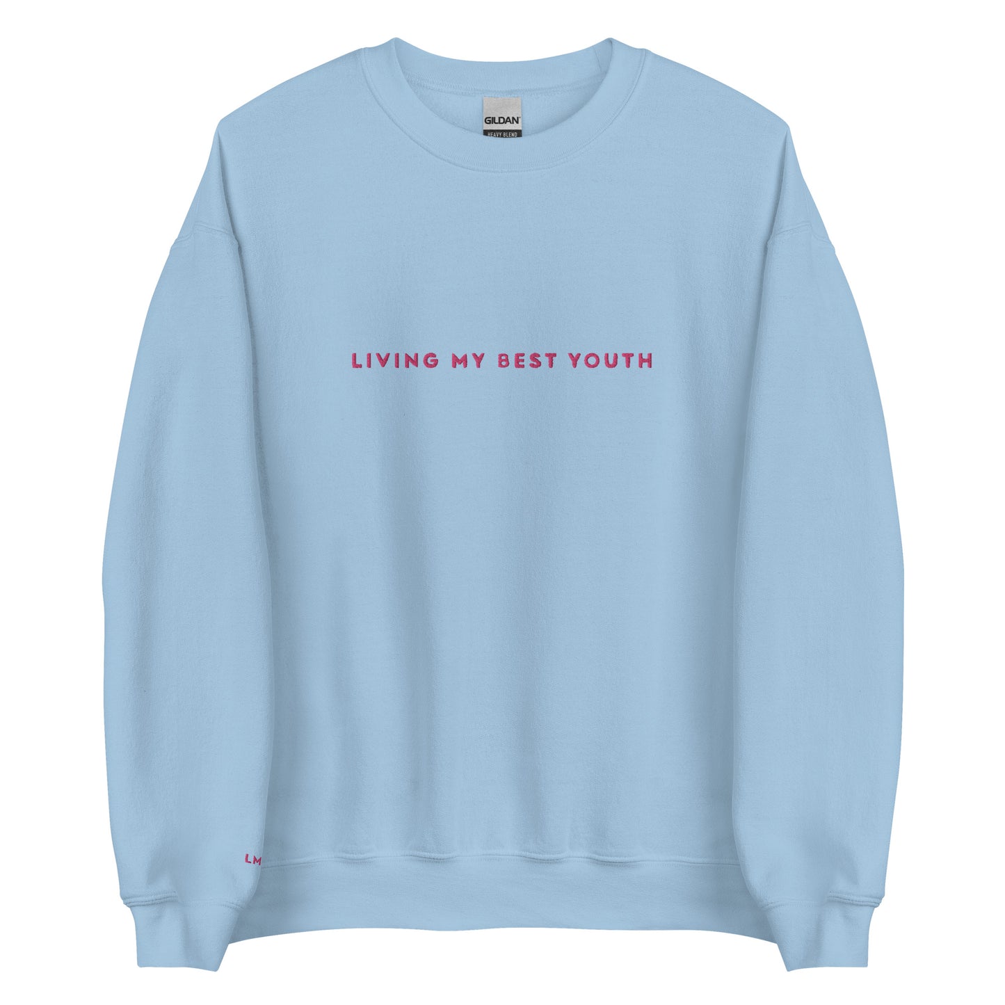 LIVING MY BEST YOUTH CREWNECK - Pink Font