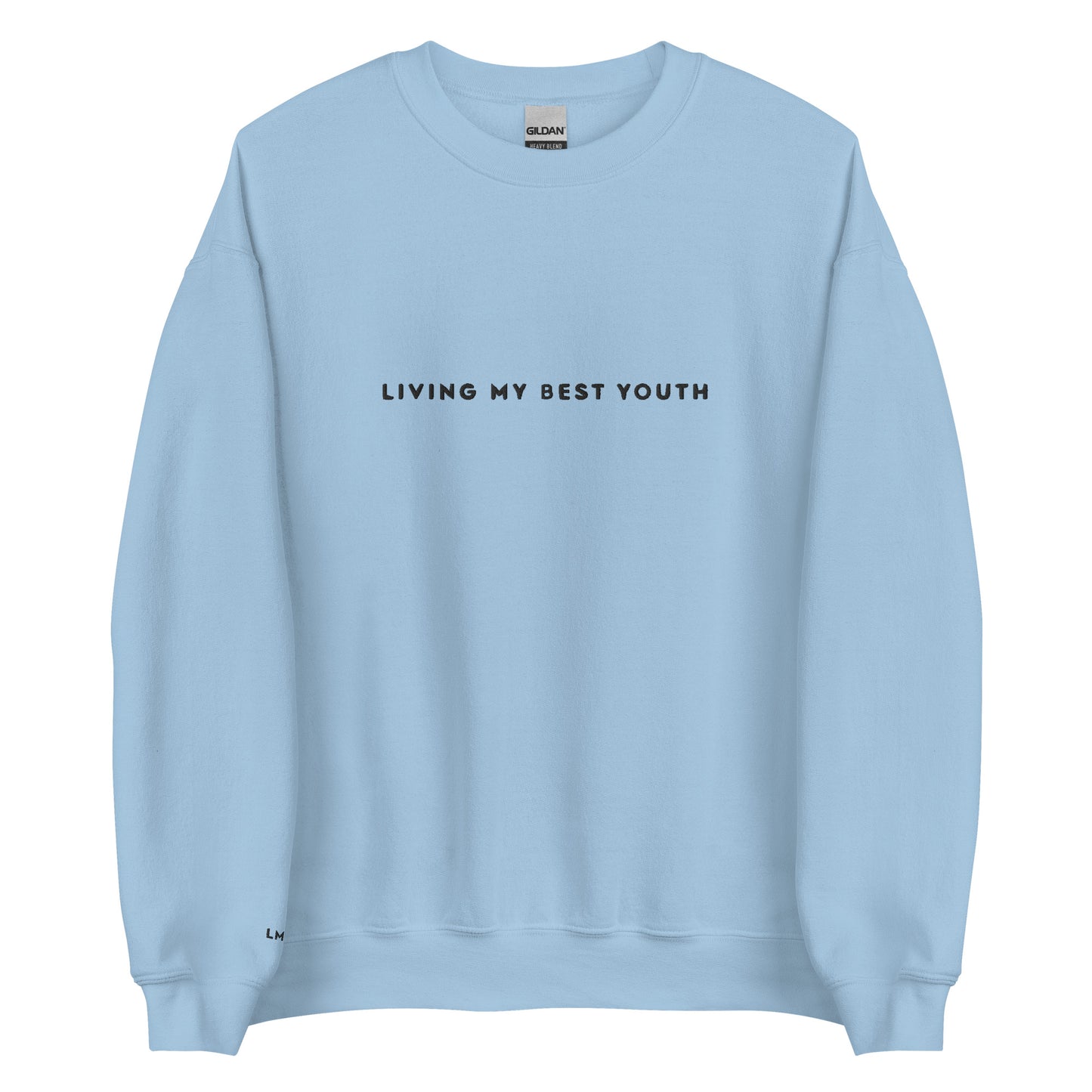 LIVING MY BEST YOUTH CREWNECK - Black Font