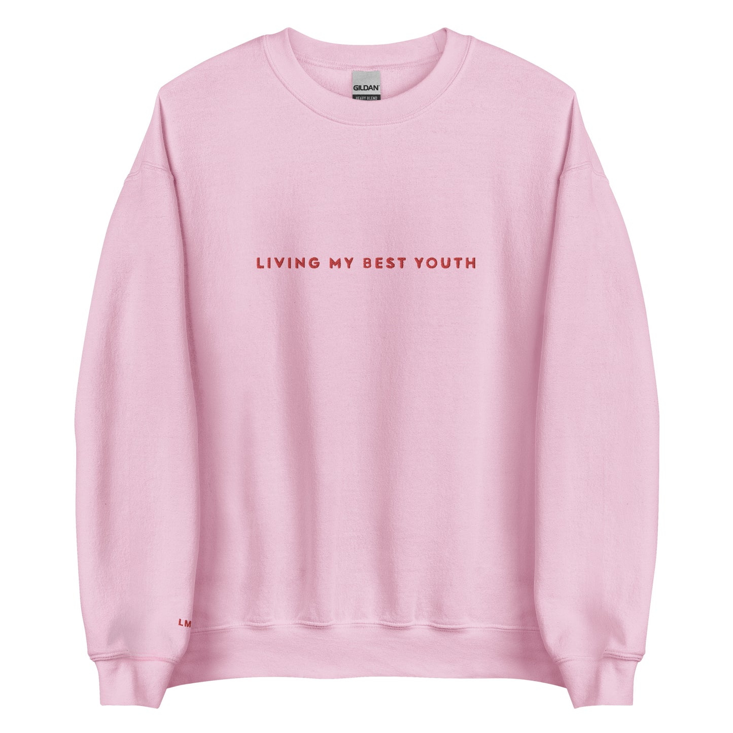 LIVING MY BEST YOUTH CREWNECK - Red Font