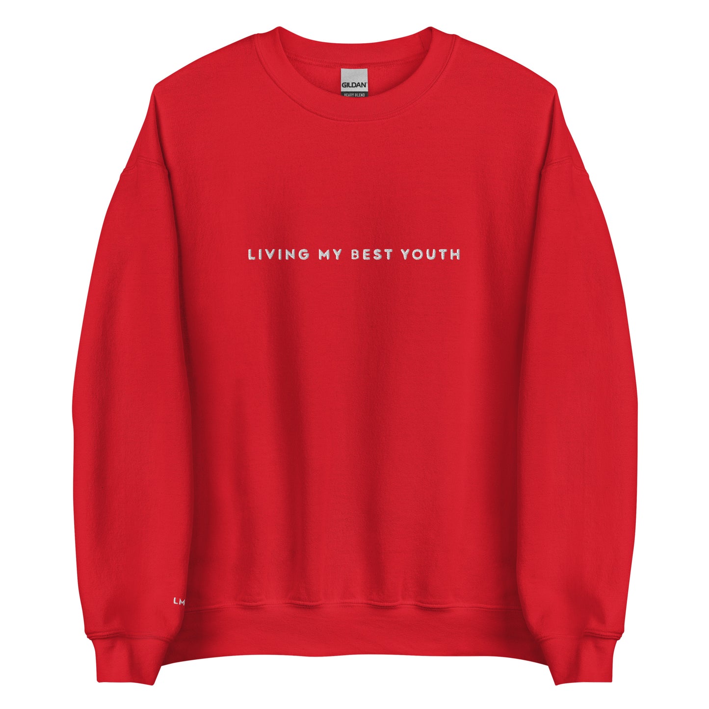LIVING MY BEST YOUTH CREWNECK - White Font