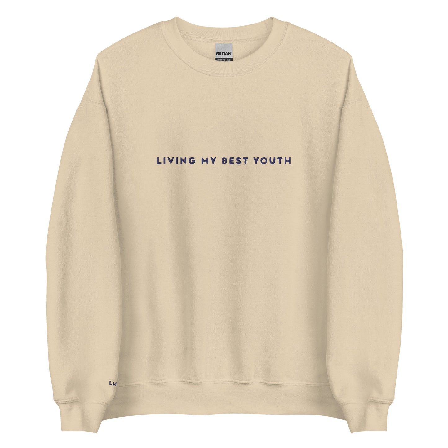 LIVING MY BEST YOUTH CREWNECK - Navy Font