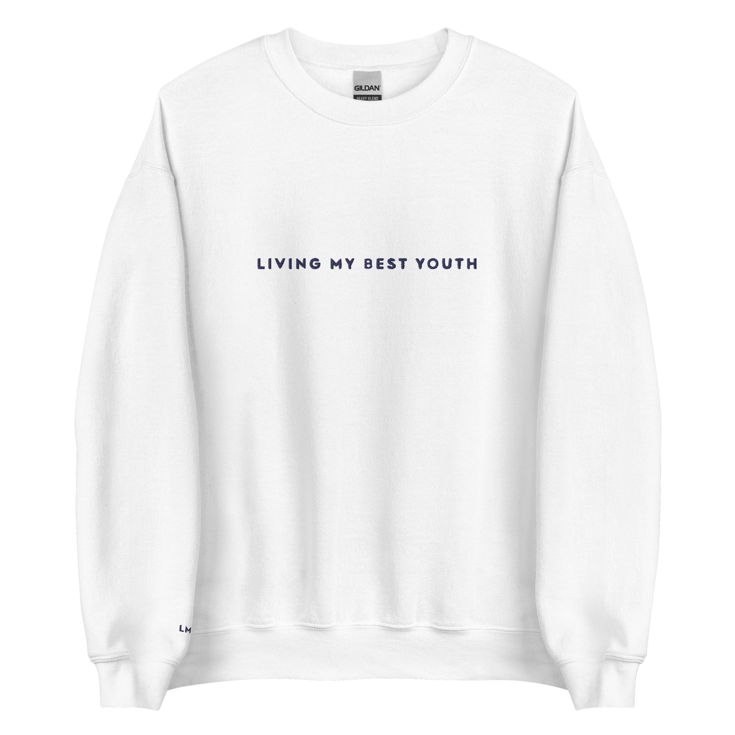 LIVING MY BEST YOUTH CREWNECK - Navy Font