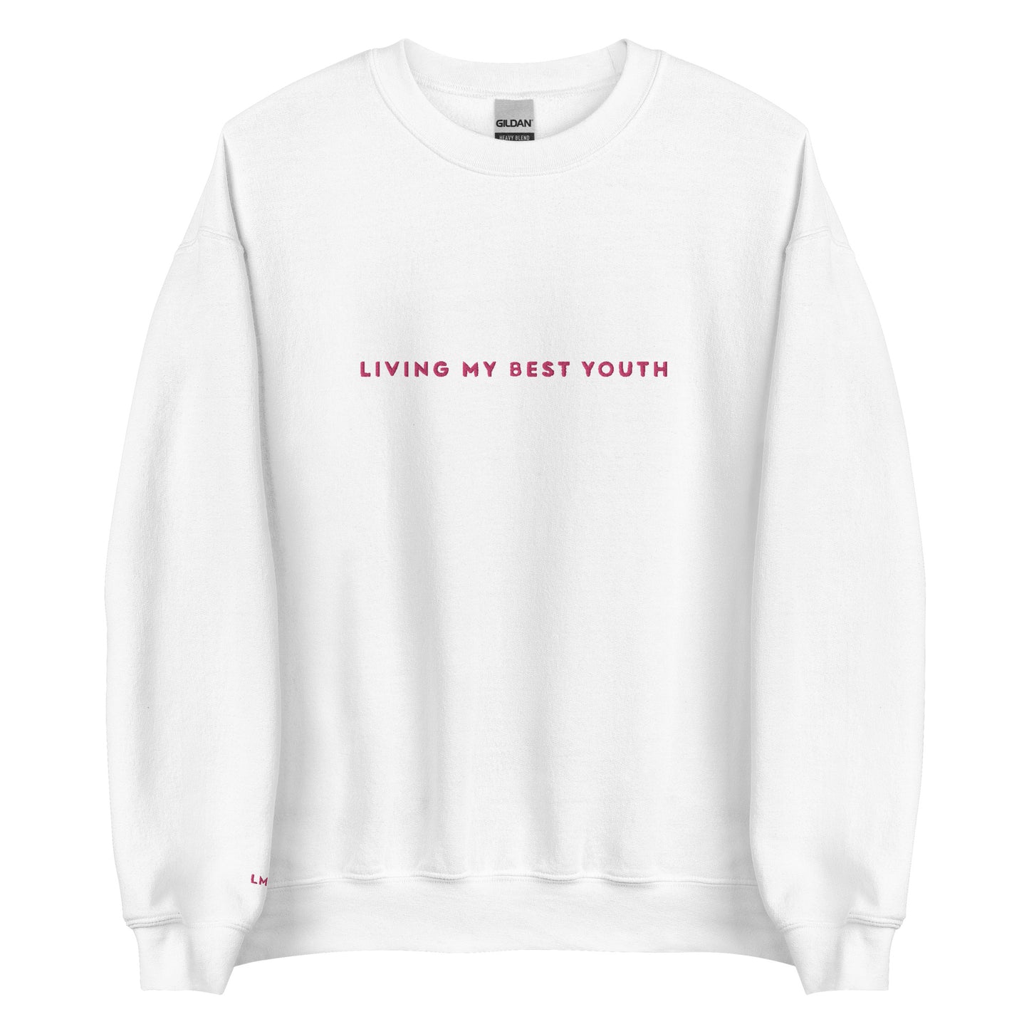 LIVING MY BEST YOUTH CREWNECK - Pink Font