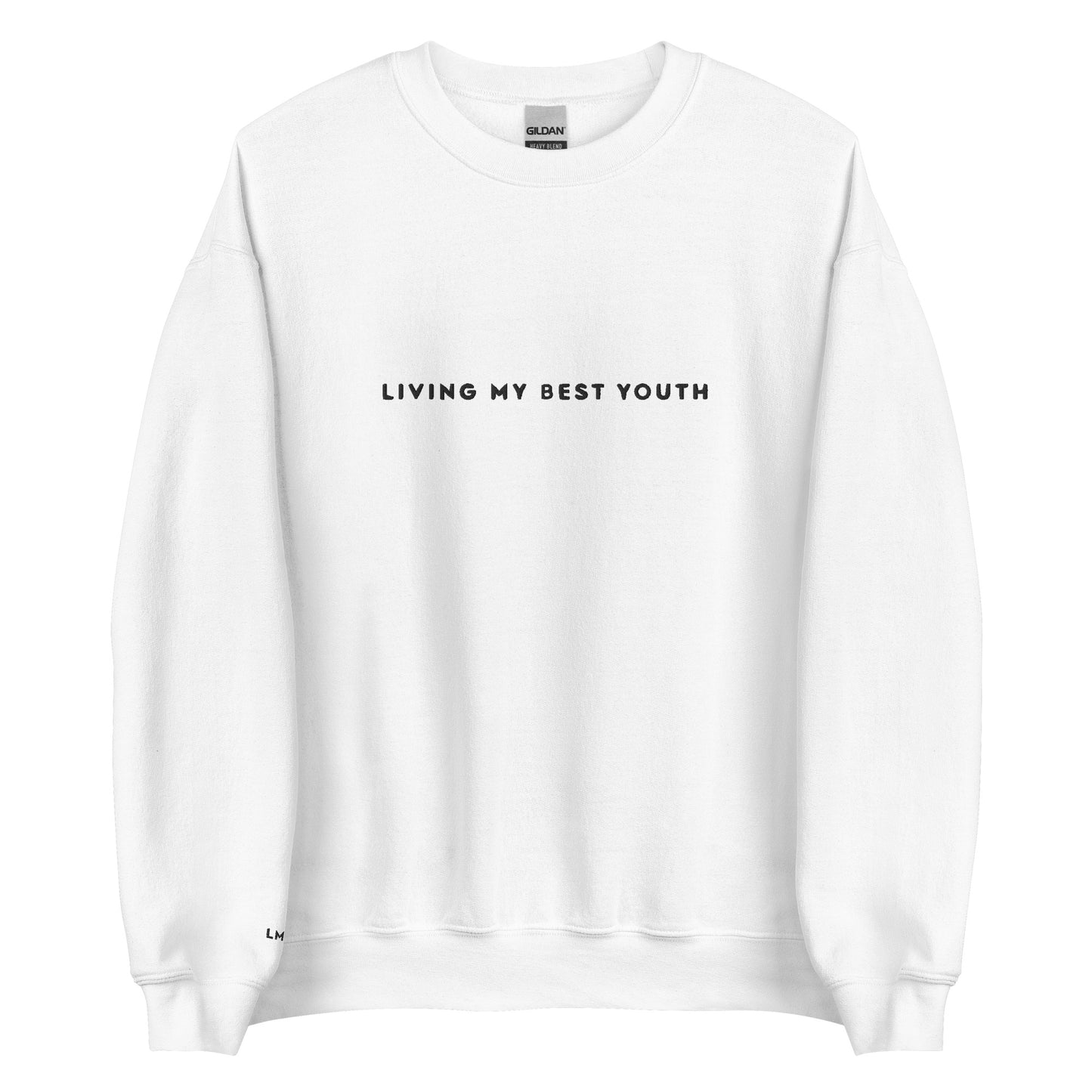 LIVING MY BEST YOUTH CREWNECK - Black Font