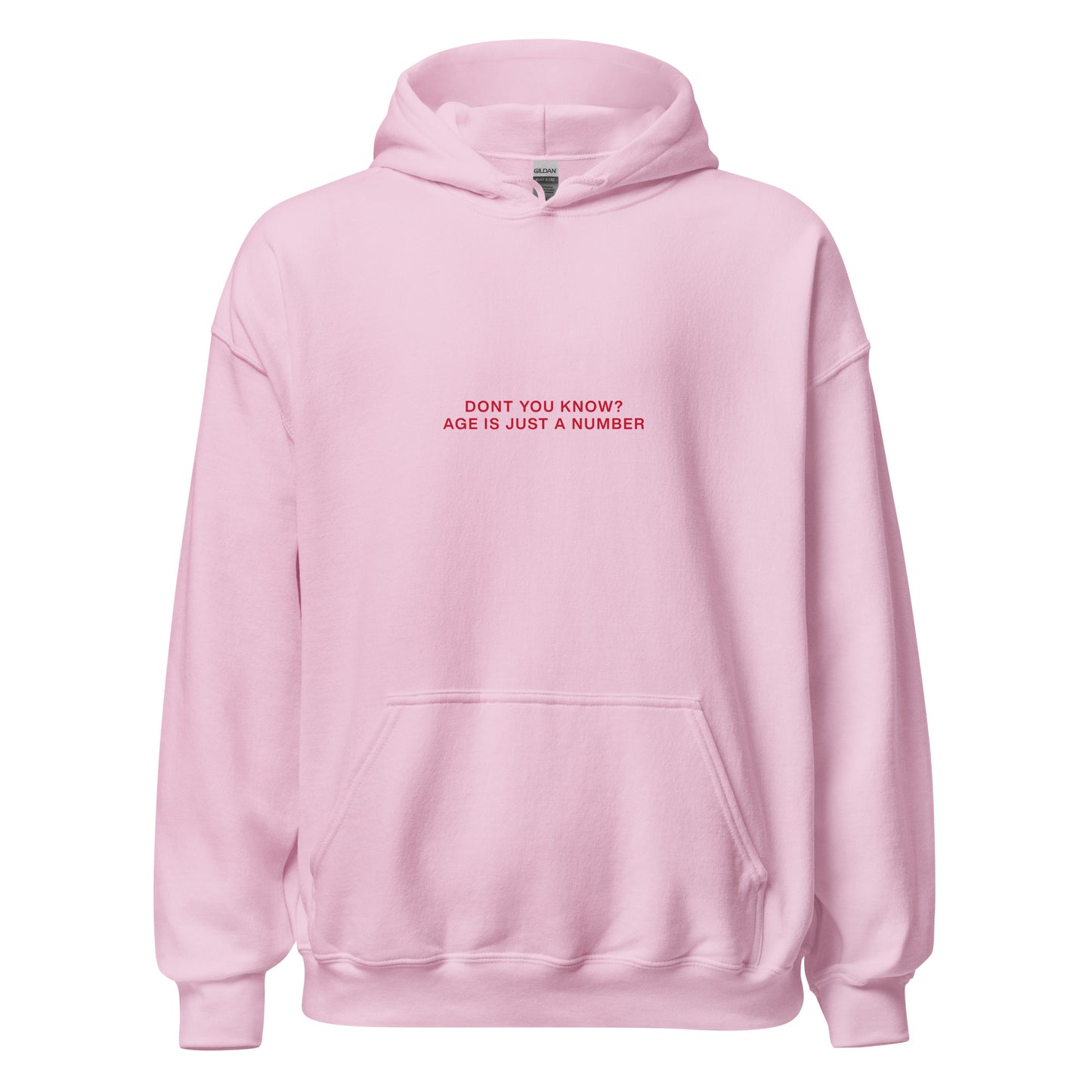 AGE IS JUST A NUMBER HOODIE - Red Font
