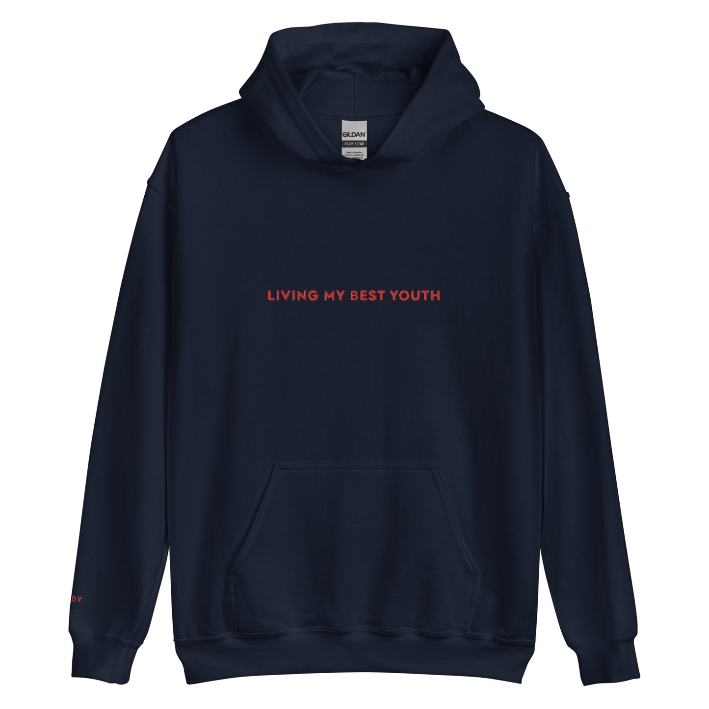 LIVING MY BEST YOUTH HOODIE - Red Font