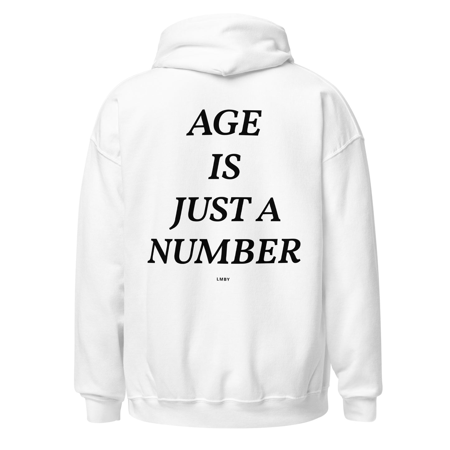 AGE IS JUST A NUMBER HOODIE - Black Font