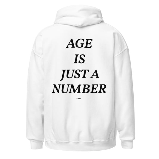 AGE IS JUST A NUMBER HOODIE - Black Font