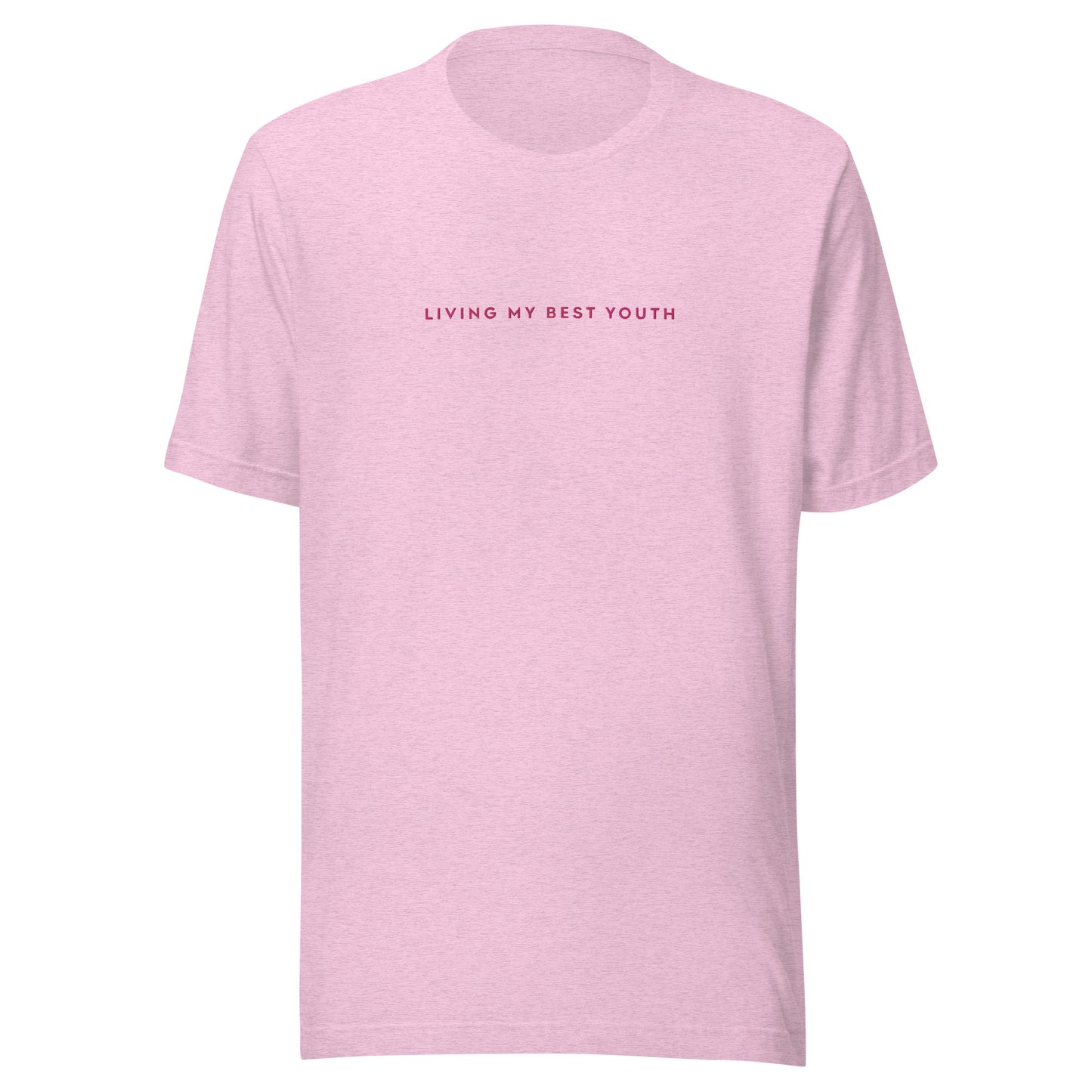 LIVING MY BEST YOUTH TEE - Pink Font