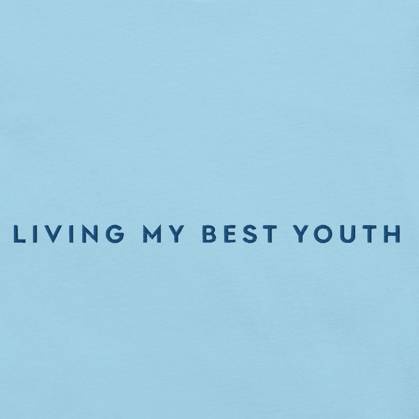 LIVING MY BEST YOUTH TEE - Blue Font