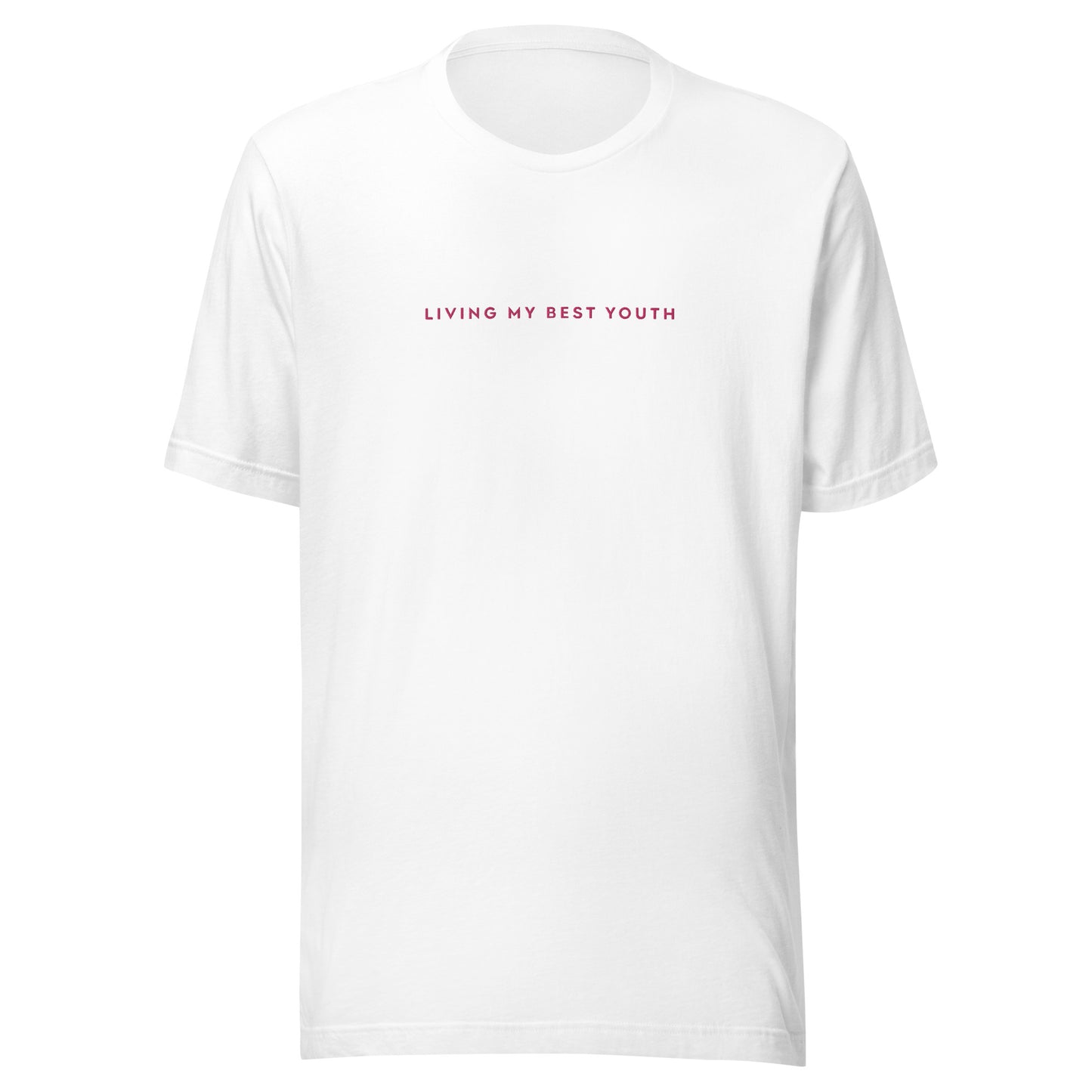 LIVING MY BEST YOUTH TEE - Pink Font