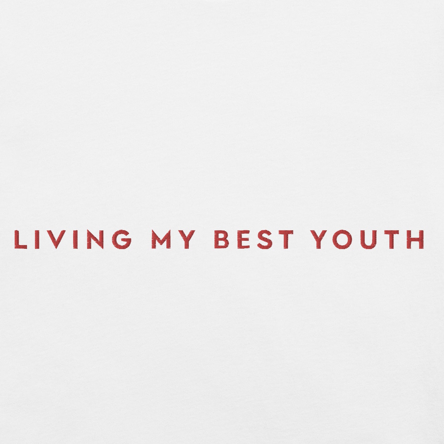 LIVING MY BEST YOUTH TEE - Red Font