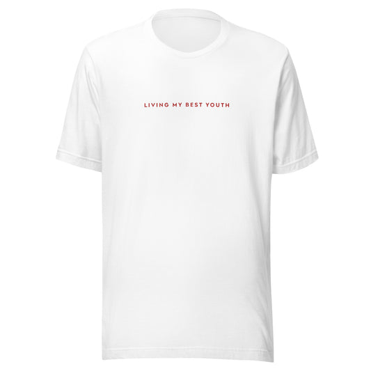 LIVING MY BEST YOUTH TEE - Red Font